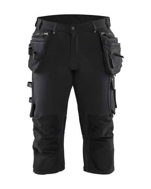 Handwerker Piraten Shorts 4-Wege-Stretch Schwarz