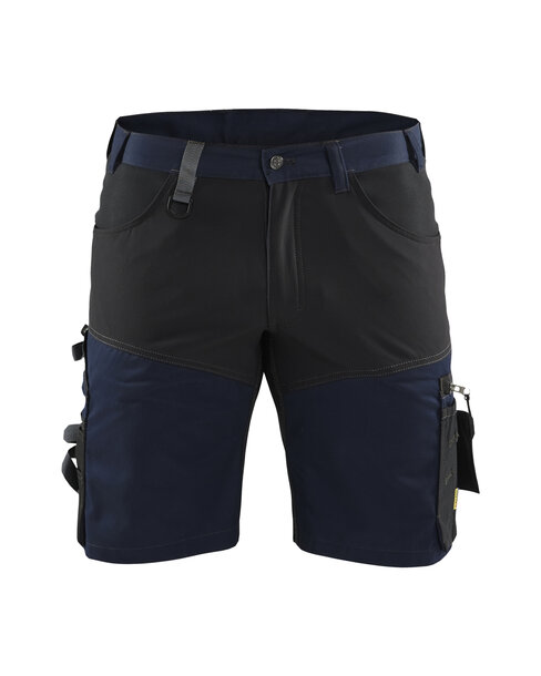 Handwerker Shorts mit Stretch Dunkel Marineblau/Schwarz