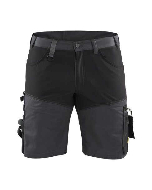 Handwerker Shorts mit Stretch Mittelgrau/Schwarz