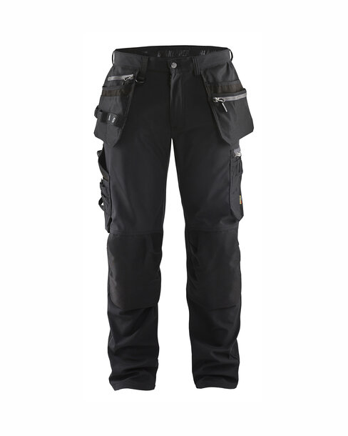 Handwerker Arbeitshose Softshell Schwarz