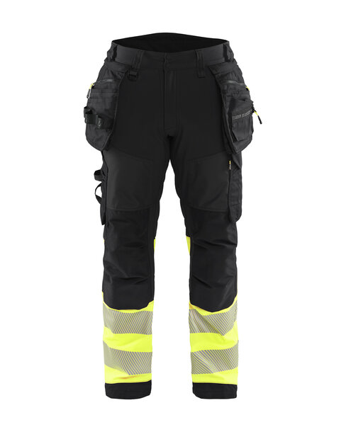 High Vis Arbeitshose Softshell Schwarz/Gelb