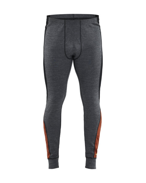 Unterhose XWARM, 100% Merino Mid grey/Dunkelrot