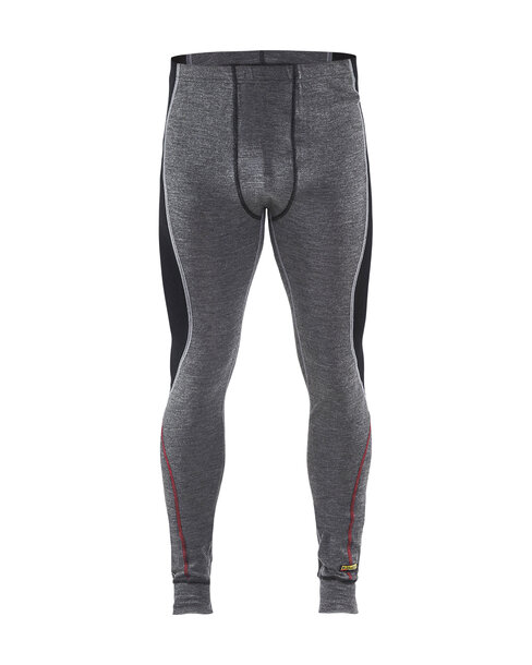 Unterhose XWARM, 100% Merinowolle Mittelgrau/Schwarz