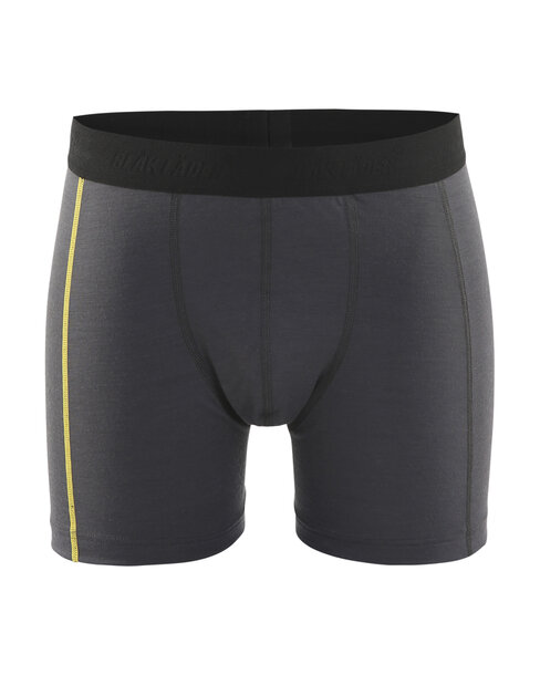 Boxer Shorts XLIGHT, 100% Merino Dunkelgrau/Gelb