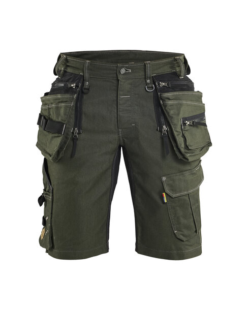 Handwerker Shorts Stretch X1900 Waldgrün/Schwarz