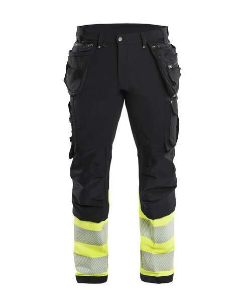 High Vis Arbeitshose 4-Wege-Stretch Schwarz/Gelb