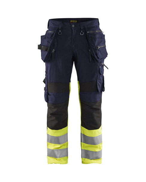 High Vis Arbeitshose Stretch Marineblau/ High Vis Gelb