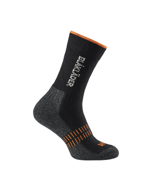 Socken WARM Schwarz/NEON Orange