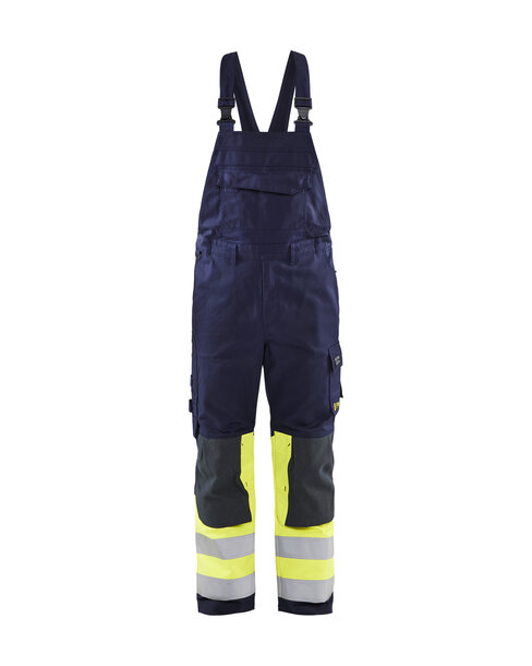 Multinorm Latzhose Klasse 1 Marineblau/ High Vis Gelb