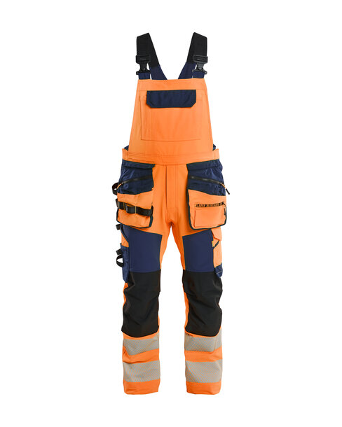 High Vis Latzhose 4-Wege-StretchHigh Vis Orange/Marineblau
