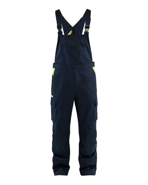 Industrie Latzhose Dunkel Marineblau/High Vis Gelb