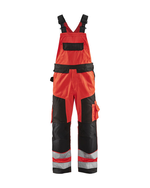 High Vis Latzhose High Vis Rot/Schwarz
