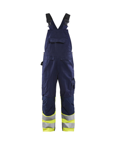 High Vis Latzhose Marineblau/ High Vis Gelb