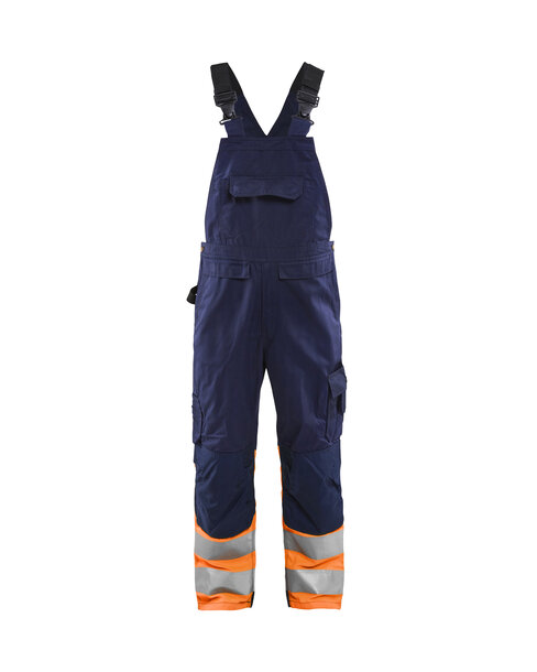 High Vis Latzhose Marineblau/Orange