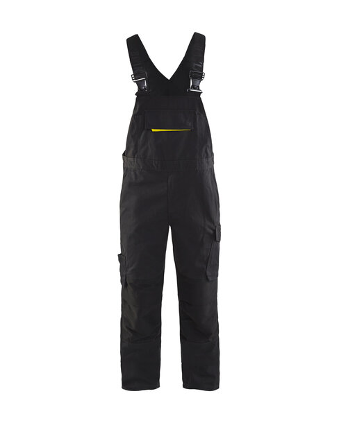 Latzhose mit Stretch Schwarz/Gelb