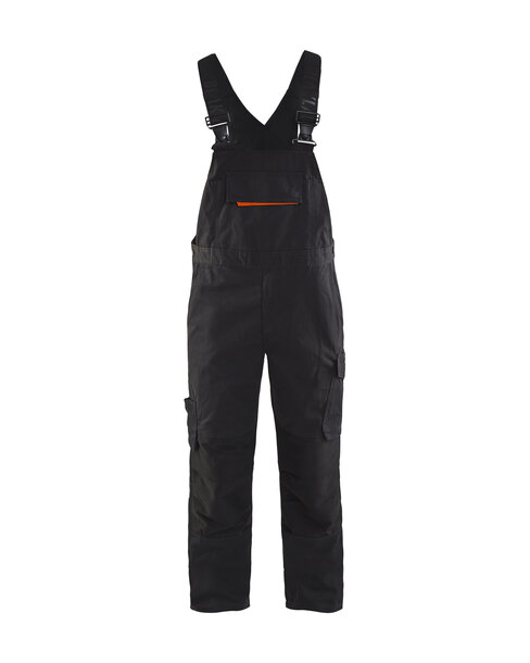 Latzhose mit Stretch Schwarz/Rot