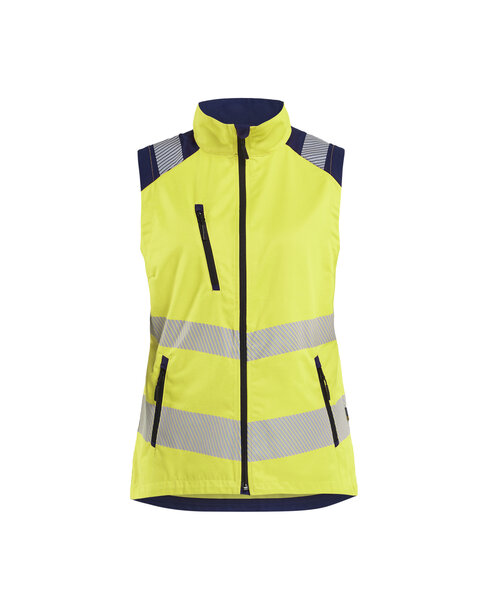 Damen High Vis Weste High Vis Gelb/Marineblau