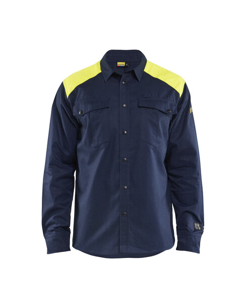Multinorm HemdMarineblau/ High Vis Gelb
