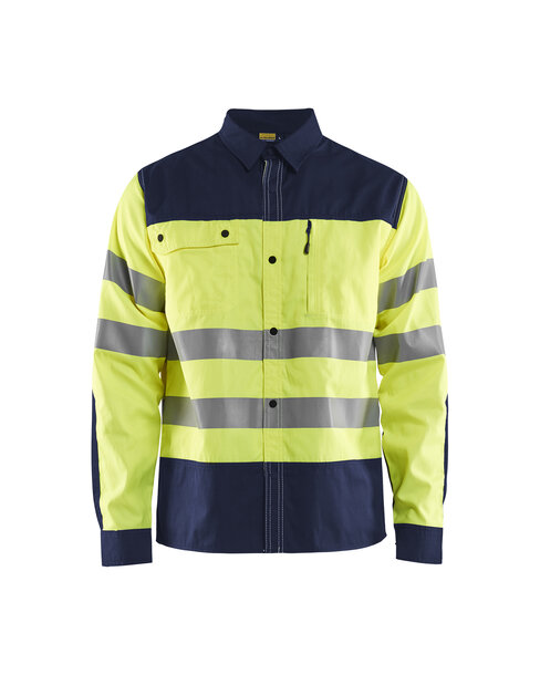 High Vis Arbeitshemd High Vis Gelb/Marineblau