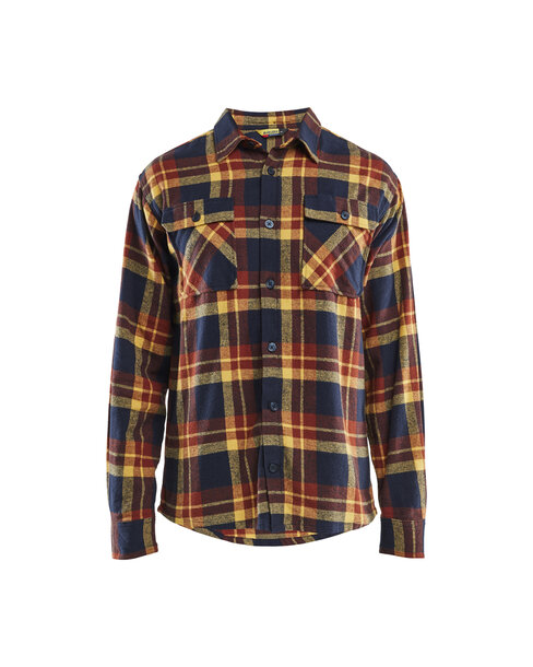Flanellhemd Rostrot/Dunkelblau