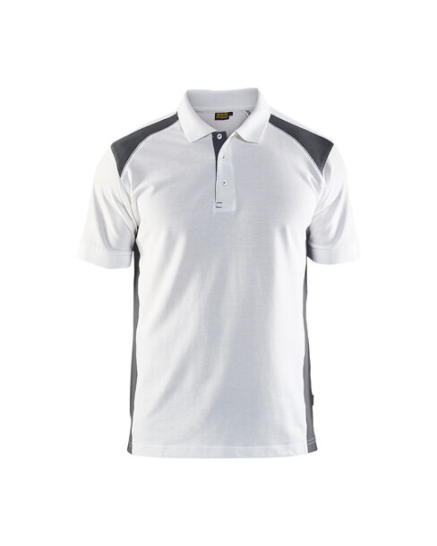 Polo Shirt Weiß/Dunkelgrau