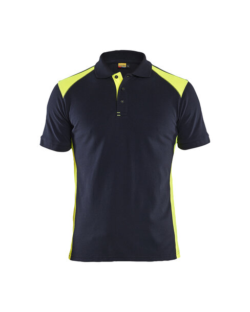 Polo ShirtDunkel Marineblau/High Vis Gelb