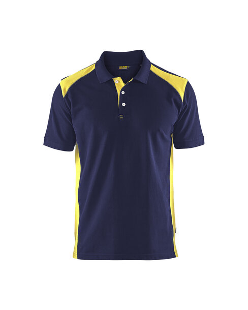 Polo Shirt Marineblau/ High Vis Gelb