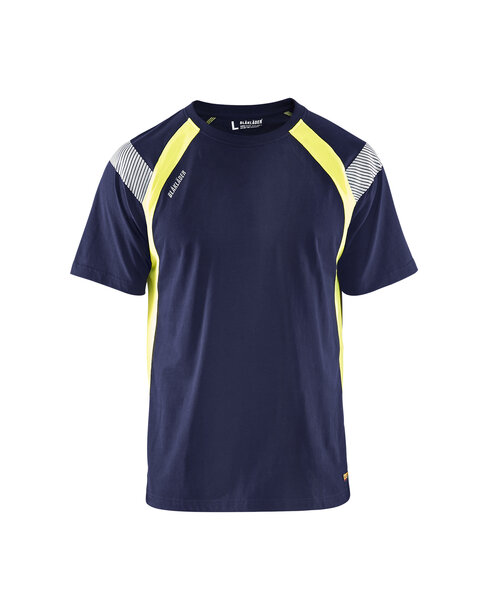 T-Shirt Marineblau/Gelb