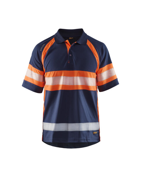UV Polo Shirt High Vis Klasse 1 Marineblau/Orange