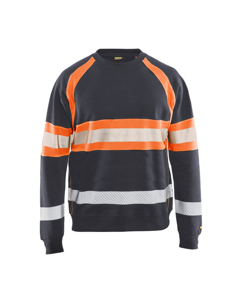 High Vis Sweater Mittelgrau/High Vis Orange