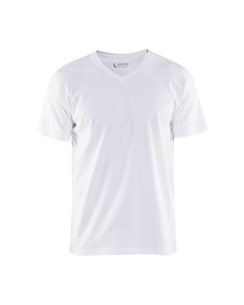 T-Shirt, V-Kragen Weiß