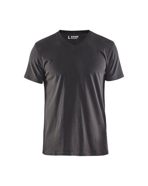 T-Shirt, V-Kragen Dunkelgrau