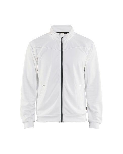 Sweatjacke mit Reißverschluss Weiß/Dunkelgrau