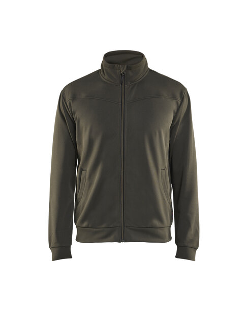 Sweatjacke mit Reißverschluss Dunkel Olivgrün/Schwarz