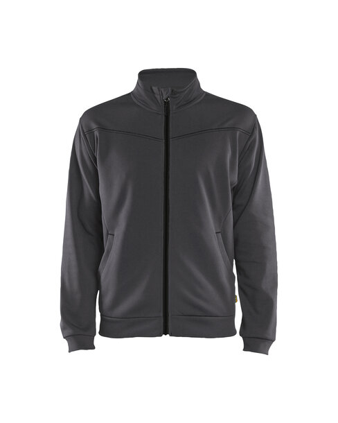 Sweatjacke mit Reißverschluss Mittelgrau/Schwarz
