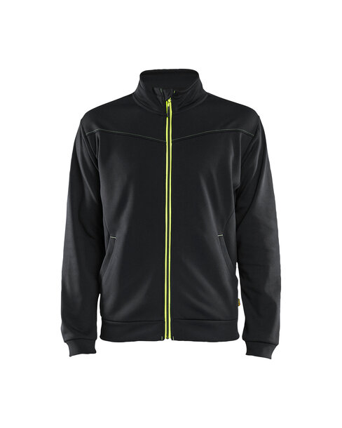 Sweatjacke mit Reißverschluss Schwarz/Gelb