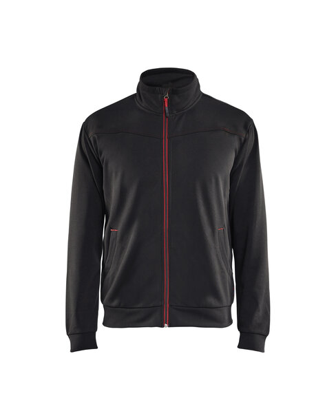 Sweatjacke mit Reißverschluss Schwarz/Rot
