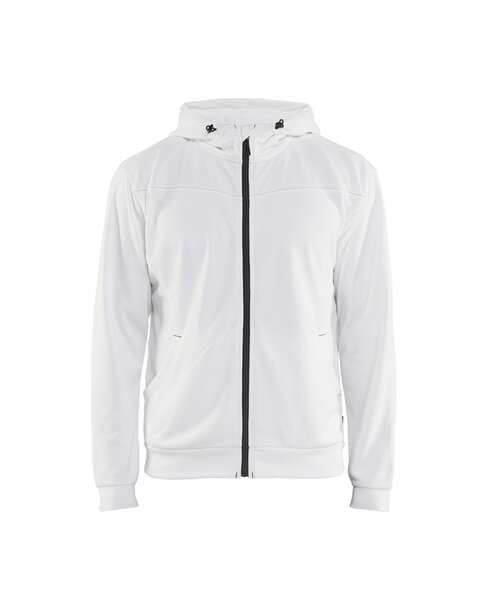 Hoodie mit Reißverschluss Weiß/Dunkelgrau