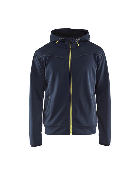 Hoodie mit Reißverschluss Dunkelblau/Gelb