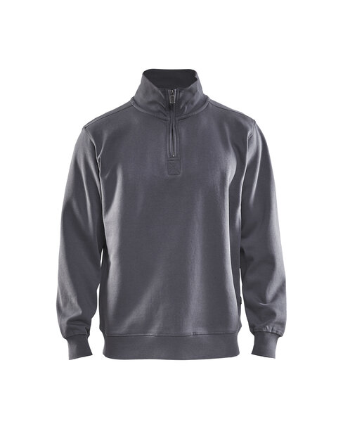 Sweater mit Half-Zip Grau