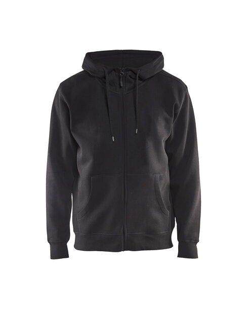 Sweatshirt mit Kapuze und Reißverschluss Schwarz
