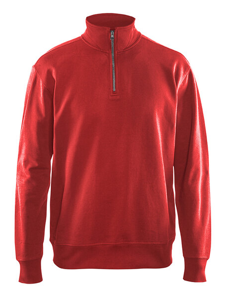 Sweatshirt mit Half-Zip Rot