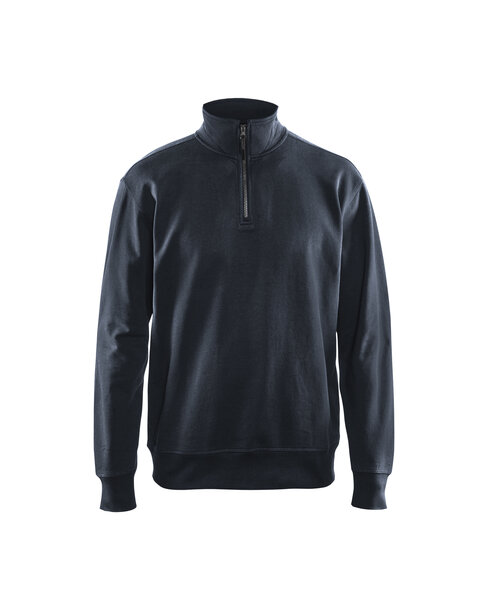 Sweatshirt mit Half-Zip Dunkel Marineblau