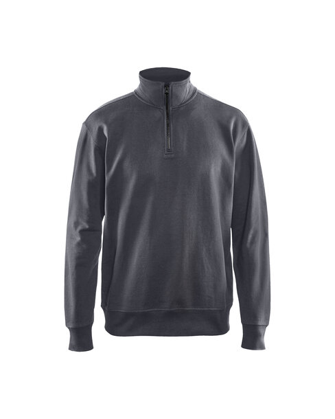 Sweatshirt mit Half-Zip Mittelgrau
