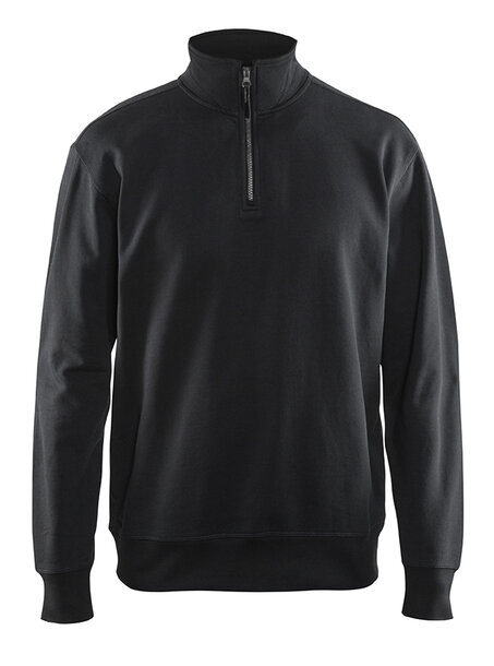 Sweatshirt mit Half-Zip Schwarz