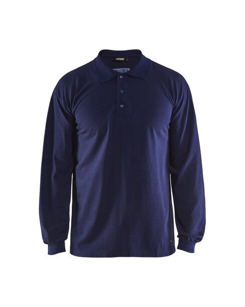 Flammschutz Polo Shirt langärmelig Marineblau