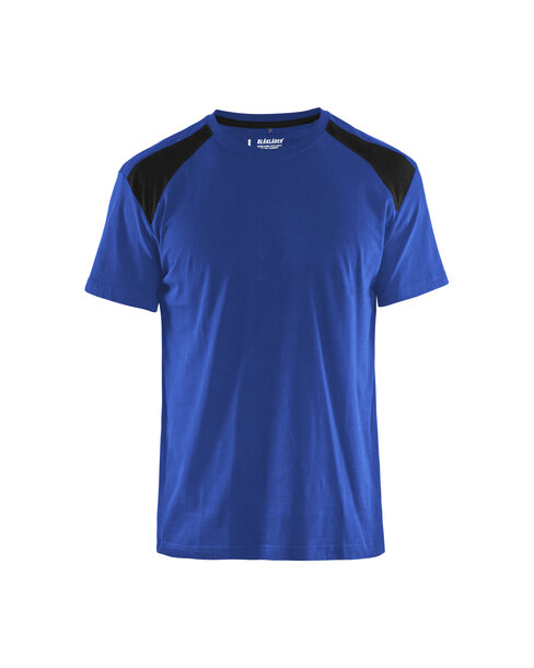 T-Shirt Kornblau/Schwarz