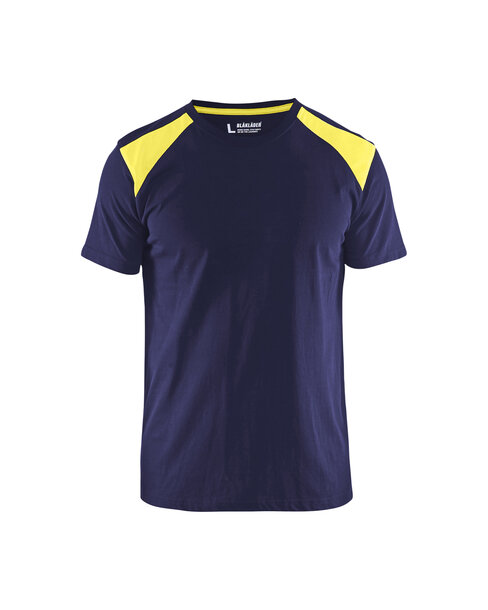 T-Shirt Marineblau/Gelb