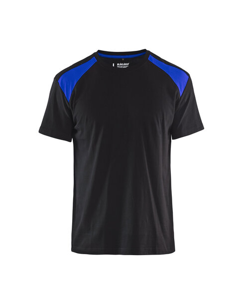 T-Shirt Schwarz/Kornblau