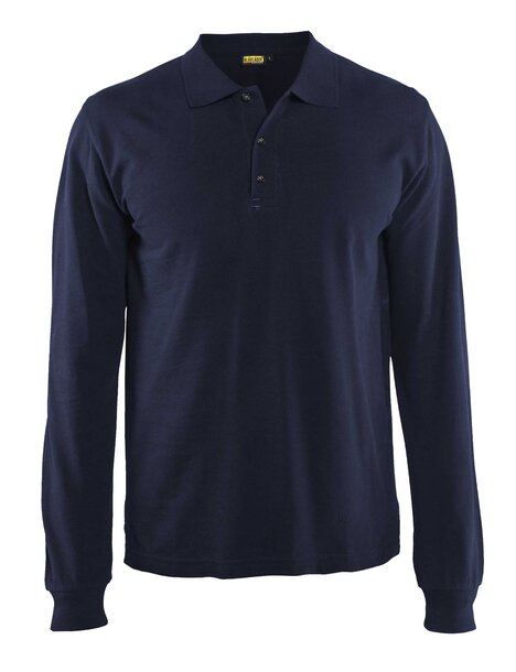 Langarm Polo Shirt Marineblau